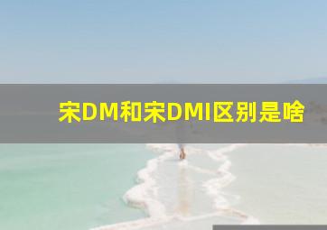 宋DM和宋DMI区别是啥