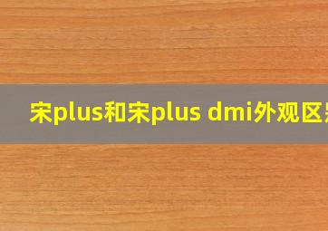 宋plus和宋plus dmi外观区别