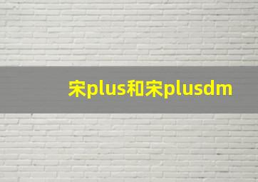 宋plus和宋plusdm