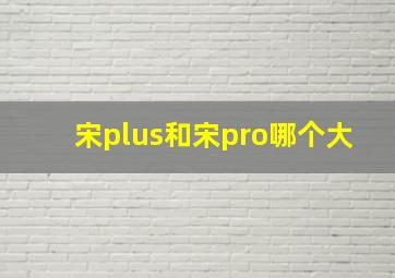 宋plus和宋pro哪个大