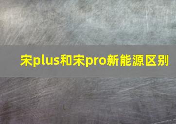 宋plus和宋pro新能源区别