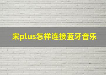 宋plus怎样连接蓝牙音乐