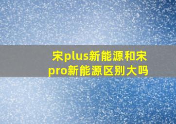 宋plus新能源和宋pro新能源区别大吗