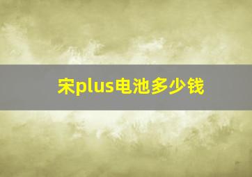 宋plus电池多少钱