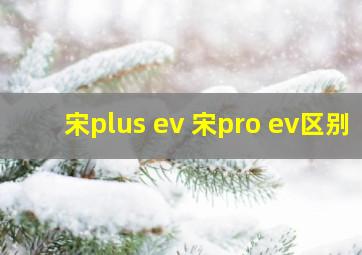 宋plus ev 宋pro ev区别