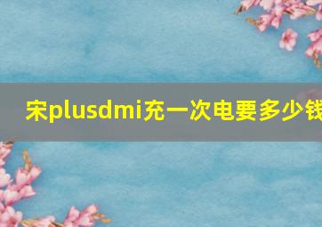 宋plusdmi充一次电要多少钱