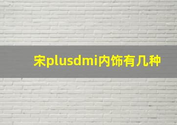 宋plusdmi内饰有几种