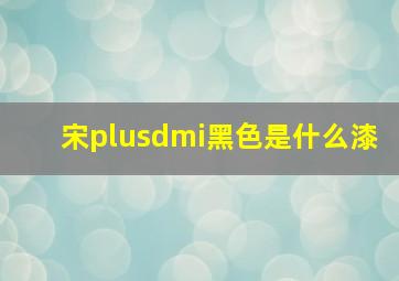 宋plusdmi黑色是什么漆