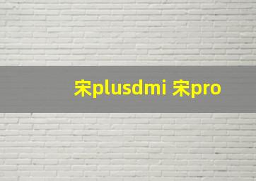 宋plusdmi 宋pro