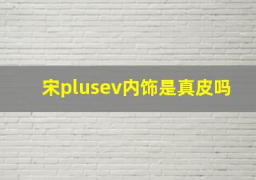 宋plusev内饰是真皮吗