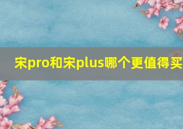 宋pro和宋plus哪个更值得买