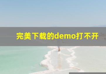 完美下载的demo打不开