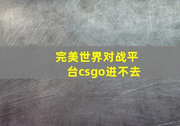 完美世界对战平台csgo进不去