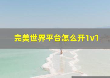 完美世界平台怎么开1v1