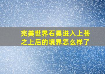 完美世界石昊进入上苍之上后的境界怎么样了