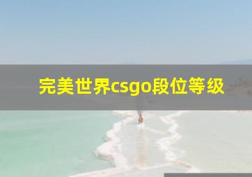 完美世界csgo段位等级