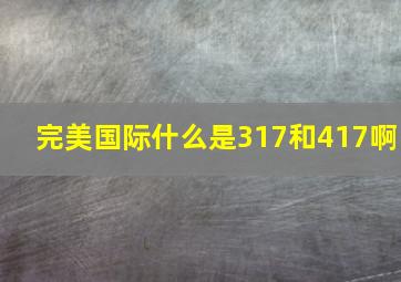 完美国际什么是317和417啊