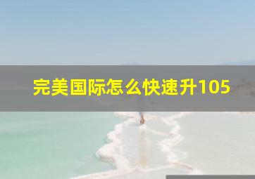 完美国际怎么快速升105