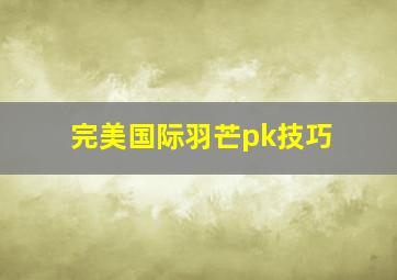 完美国际羽芒pk技巧