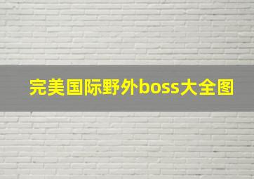 完美国际野外boss大全图