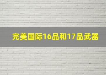 完美国际16品和17品武器