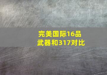 完美国际16品武器和317对比