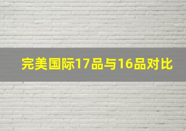 完美国际17品与16品对比