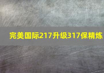 完美国际217升级317保精炼