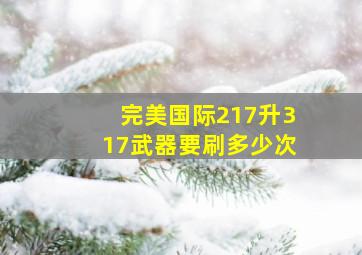 完美国际217升317武器要刷多少次