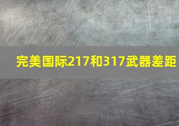 完美国际217和317武器差距