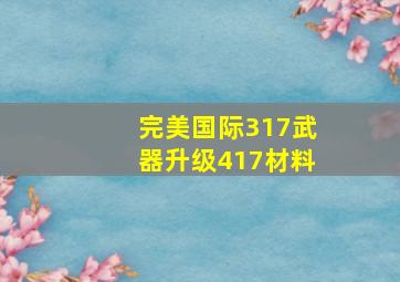 完美国际317武器升级417材料