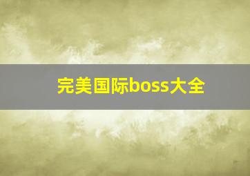 完美国际boss大全