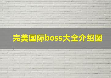 完美国际boss大全介绍图