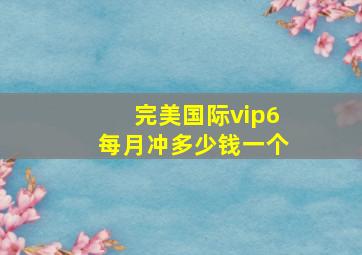 完美国际vip6每月冲多少钱一个