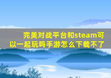 完美对战平台和steam可以一起玩吗手游怎么下载不了