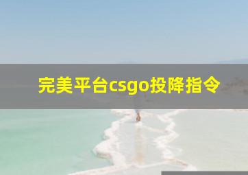 完美平台csgo投降指令