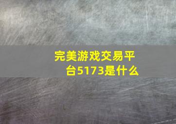 完美游戏交易平台5173是什么