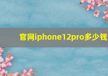 官网iphone12pro多少钱