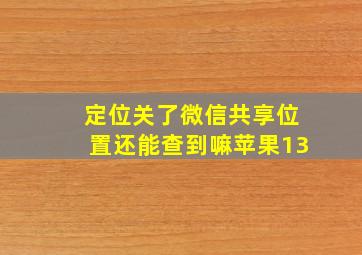 定位关了微信共享位置还能查到嘛苹果13