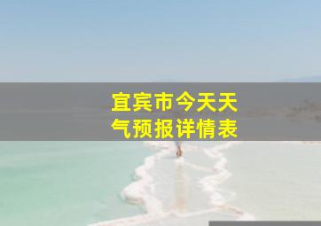 宜宾市今天天气预报详情表