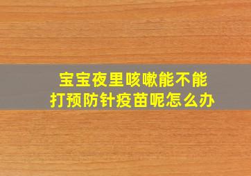 宝宝夜里咳嗽能不能打预防针疫苗呢怎么办