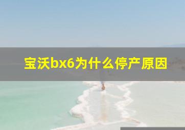 宝沃bx6为什么停产原因