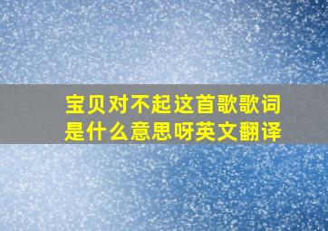 宝贝对不起这首歌歌词是什么意思呀英文翻译