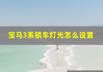 宝马3系锁车灯光怎么设置