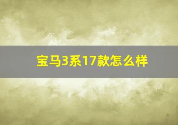 宝马3系17款怎么样