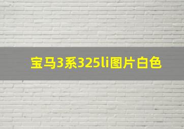 宝马3系325li图片白色