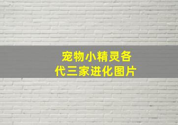 宠物小精灵各代三家进化图片