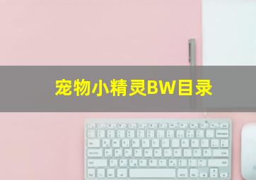 宠物小精灵BW目录