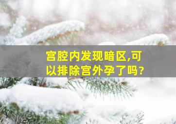 宫腔内发现暗区,可以排除宫外孕了吗?