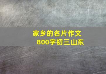 家乡的名片作文800字初三山东